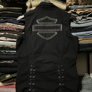Harley-Davidson Black Vest with Silver Accents